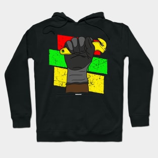 Gloved Fist Coworker Swagazon Associate Black History Month Hoodie